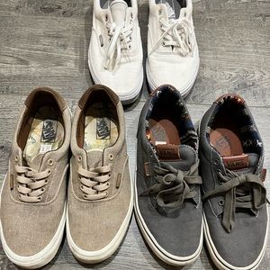 Lot of 3 Pairs of Vans Sneakers size Mens 9.5 or woman’s 11